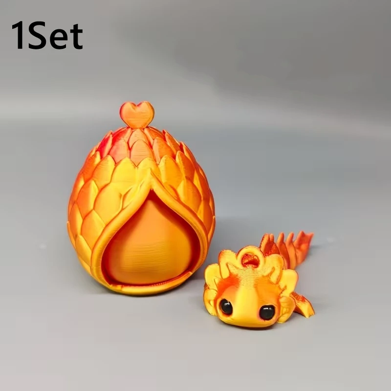 3D Printed Axolotl With Rotating Pineapple House Set Cute Articulated Salamander Desk Ornament Kids Stress Relief Gift