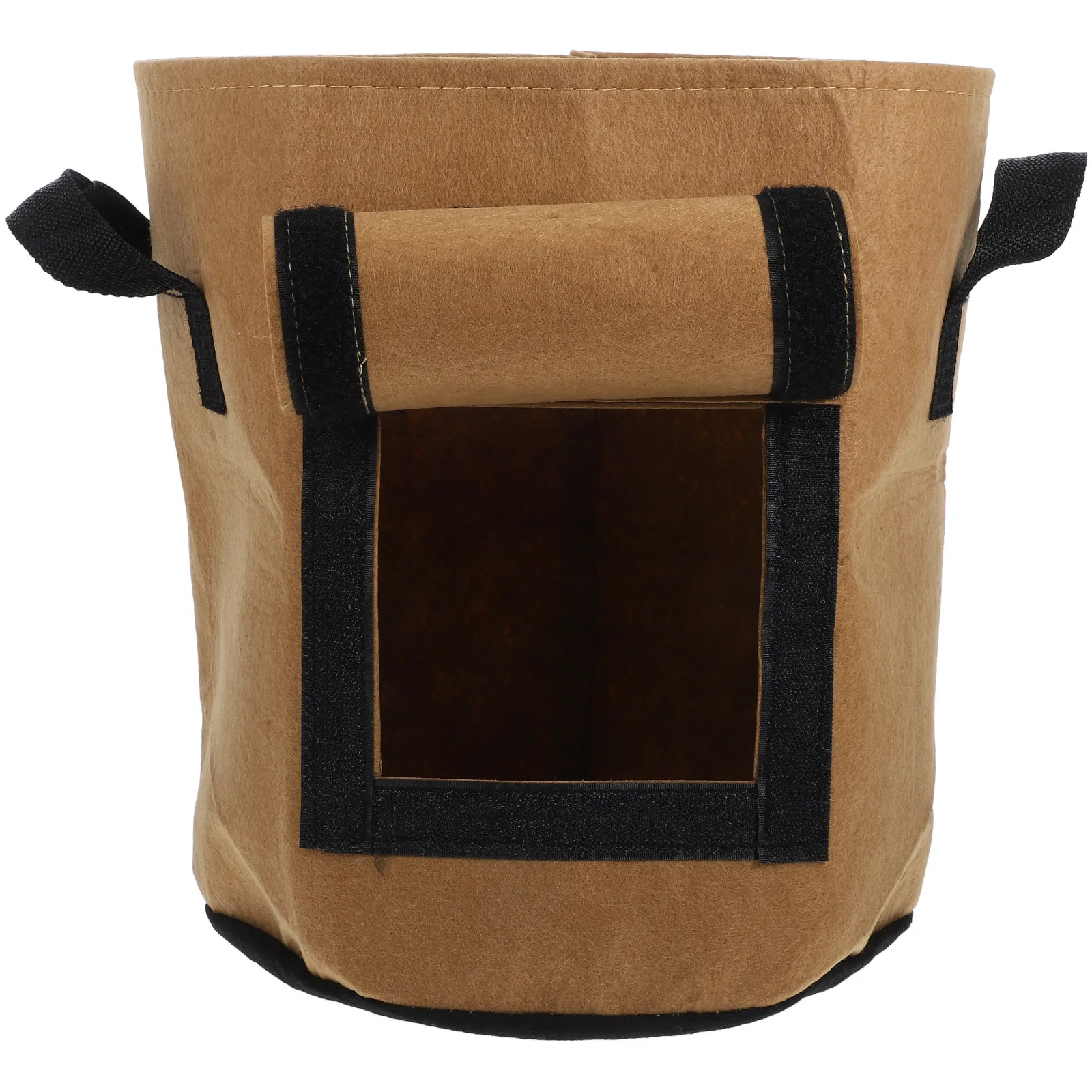 Sweet Potato Planting Pouch Size S Khaki Non Woven Fabric Breathable Durable Bag for Plant Growing Root Soil Ball Holder