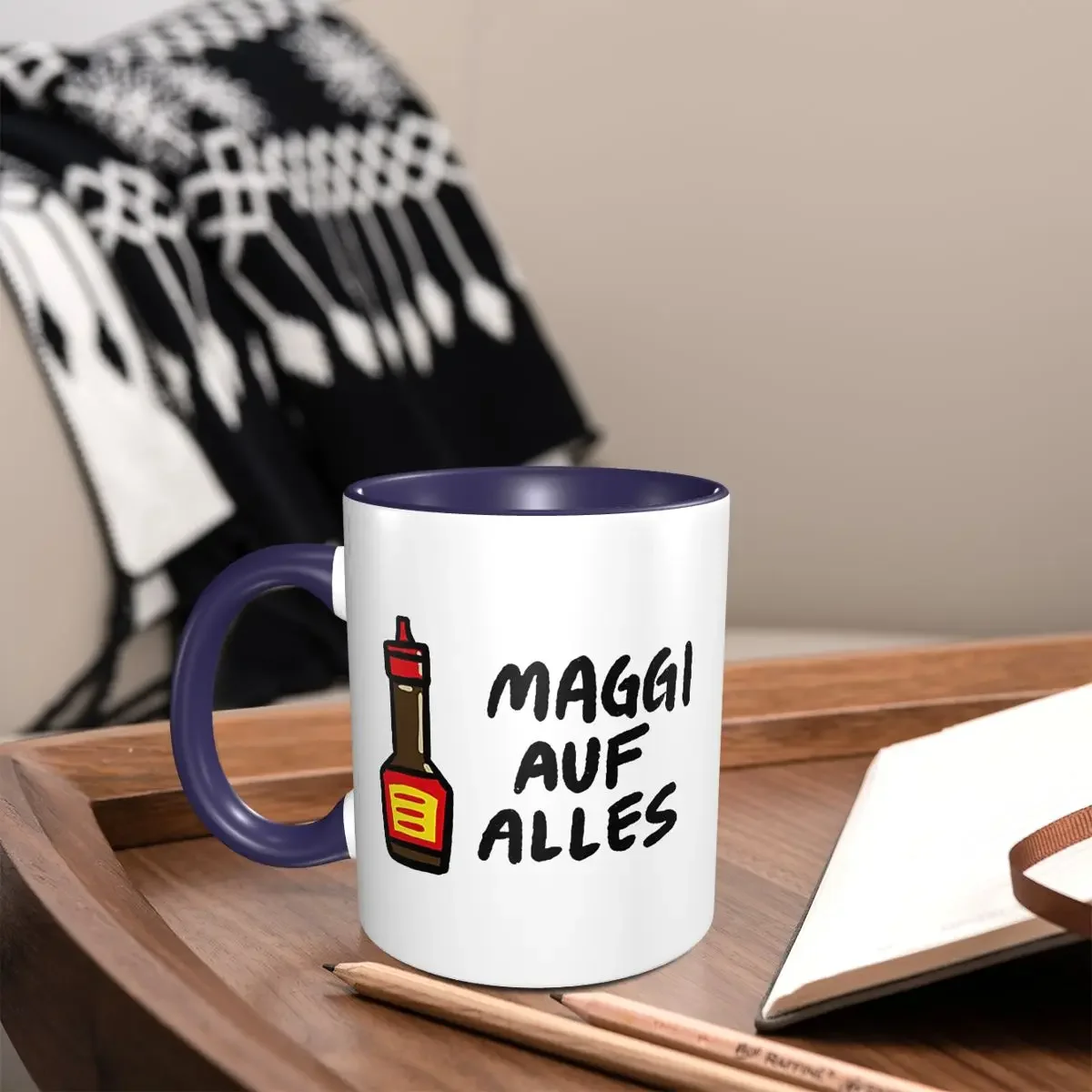 Maggi Auf Alles Deutsch Tasse, lustige Keramik-Kaffeetassen, Teetassen, Milchbecher, Trinkgeschirr, Geschenke für Frau und Mann