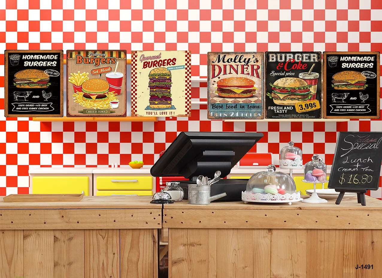 Back To 50s Photography Backdrop for Birthday Rock Roll Party 1950s Soda Shop Photo Retro Diner Time Party Decor Background