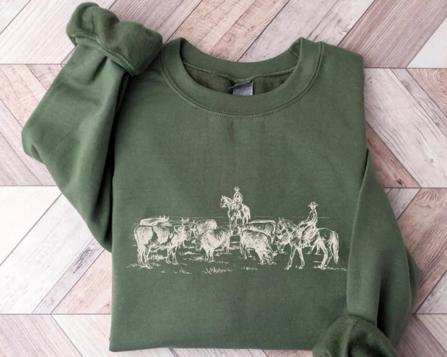 Felpa girocollo casual alla moda da donna Pullover con motivo stampato Cowboy Rodeo adatto per regali di festa Top da indossare ogni giorno