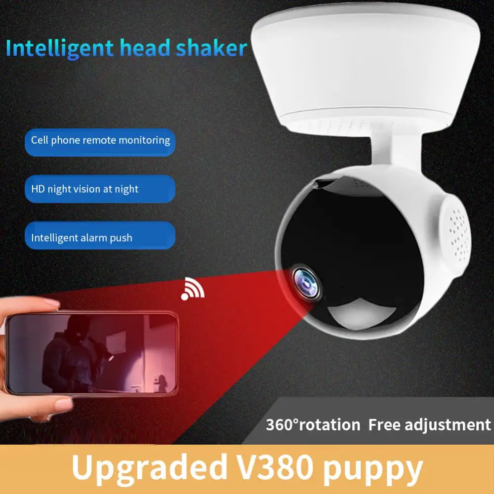 Home Security Camera Puppy 100 Megapixels Two-way Audio Night Vision Motion Detection Camara Cctv Camera V380 Smart Home