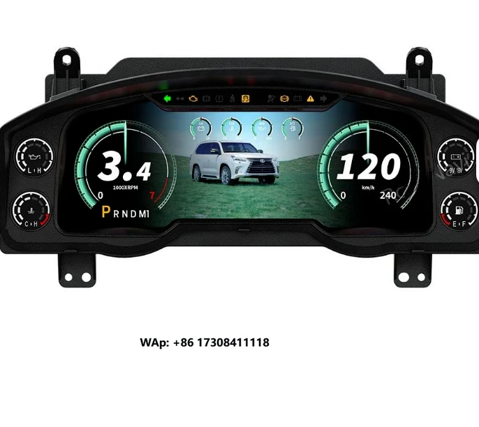 

12.3 Inch Car Digital Dashboard LCD Instrument Panel Speedometer Car Cluster with Odometer for 2008-2015 LX570
