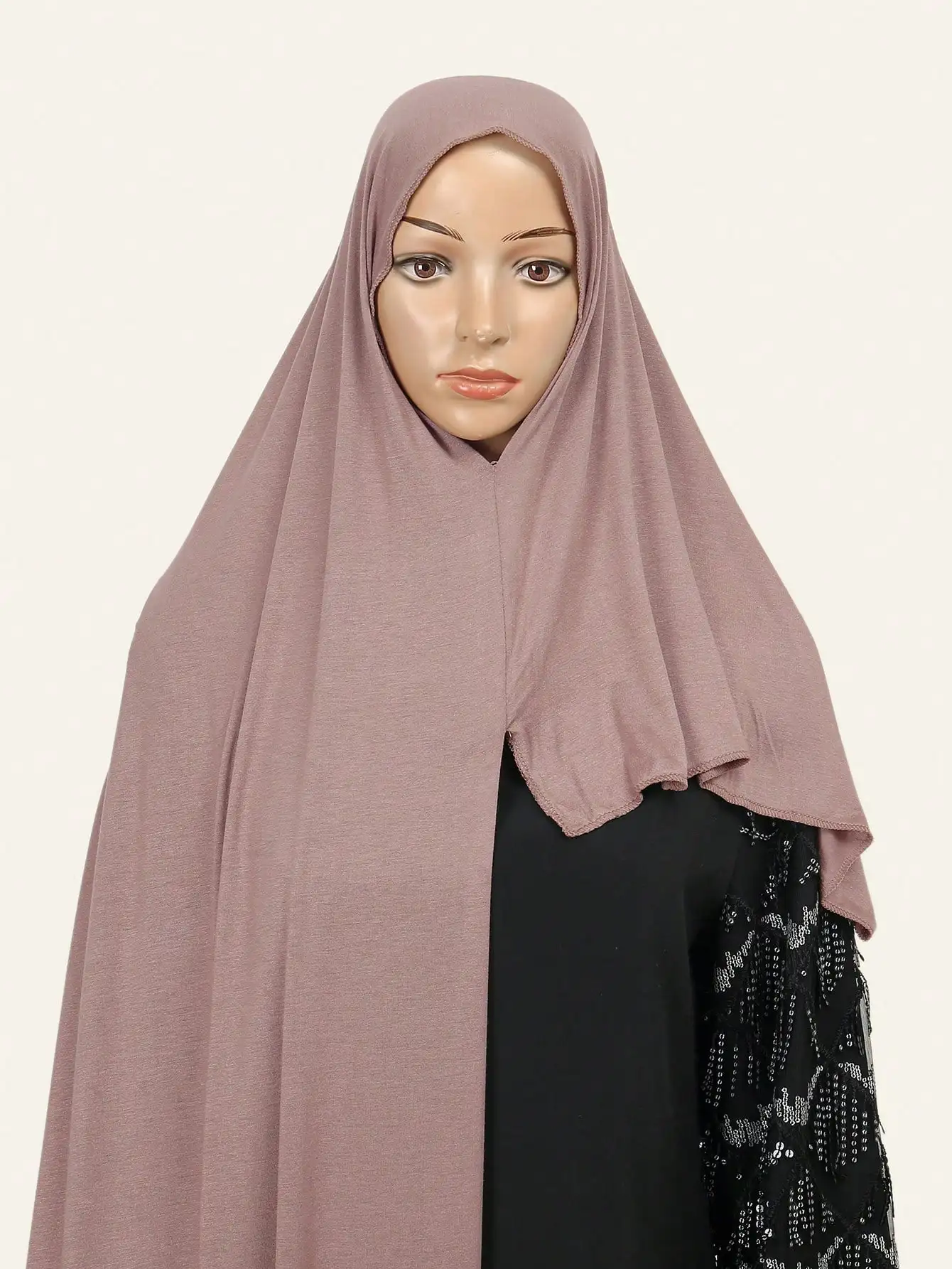 Solid Modal Jersey Instant Hijab Scarf Muslim Woman Bonnet Hijab Shawl Lady Soft Long Wraps Church Prayer Turban Headband