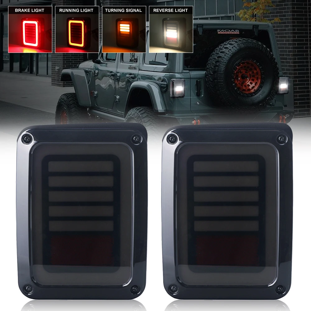 

2pcs LED Tail Light For Jeep Wrangler JK Brake Reverse Turn Signal Lamp Back Up Rear Parking Stop Light DRL 12V Car Accessories