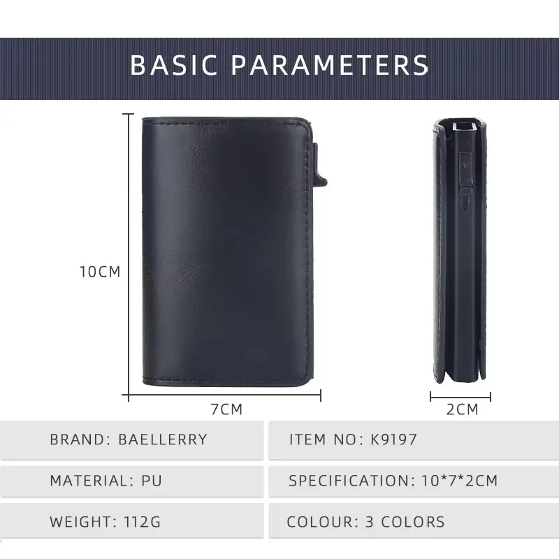 Nuovi mini portafogli per carte da uomo RFID nome personalizzato semplici borse da uomo corte porta carte di alta qualità portafoglio da uomo sottile