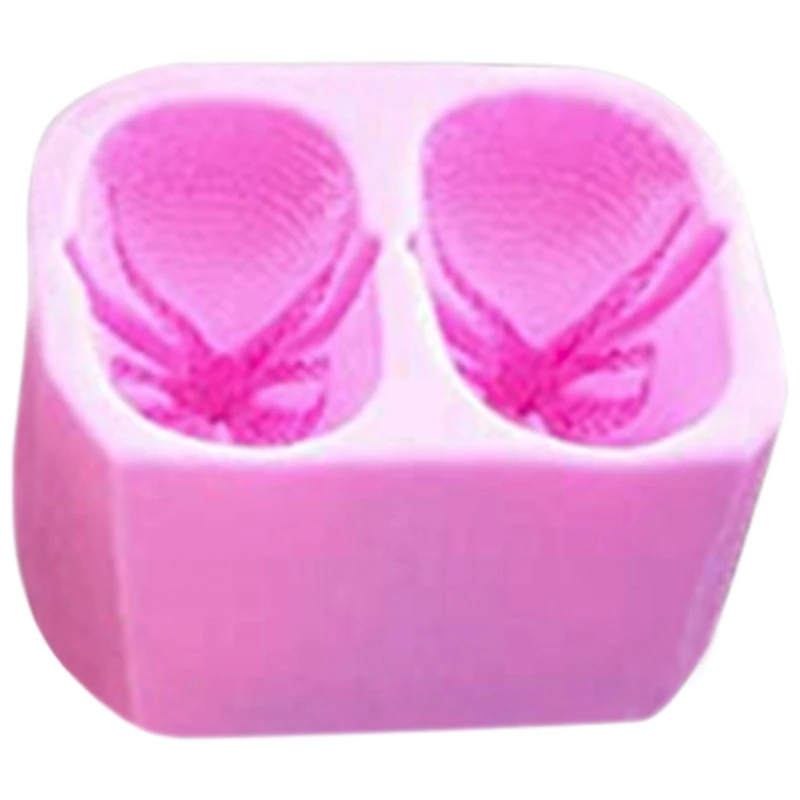 1 Piece Baby Bootie Silicone Fondant Mold Knitted Baby Shoes Cake Decorating Tools DIY Mould Candle Soap Clay Mold Pink