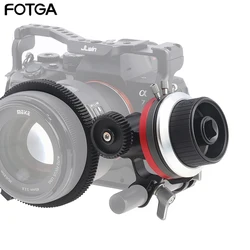 FOTGA Mini Follow Focus with A/B Stops Flexible Arm Positions Comfortable Operation 15mm Rod Connection Lightweight 4K Cameras