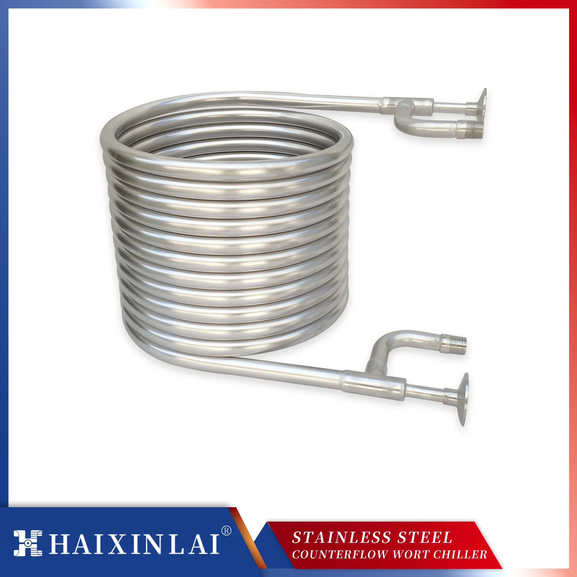 

O.D19mm 1/2 "BSPT 1.5" TC Stainless Steel Counterflow Wort Chiller, Beer Brewing, Homebrew, Brewing Equipment