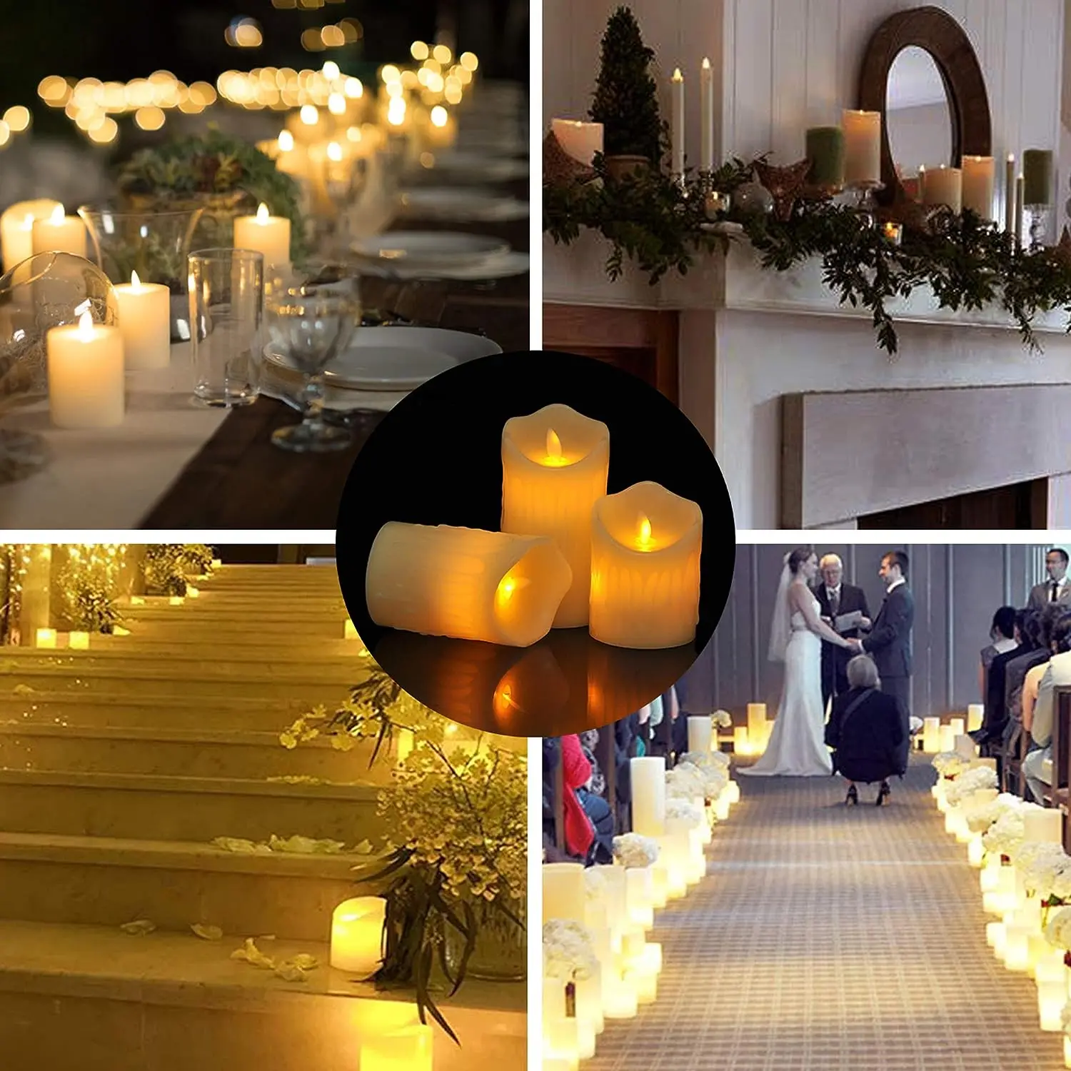 Remoto o non remoto USB ricaricabile elettrico immerso cera Led candele luce paraffina danza stoppino pilastro candela casa matrimonio Dec