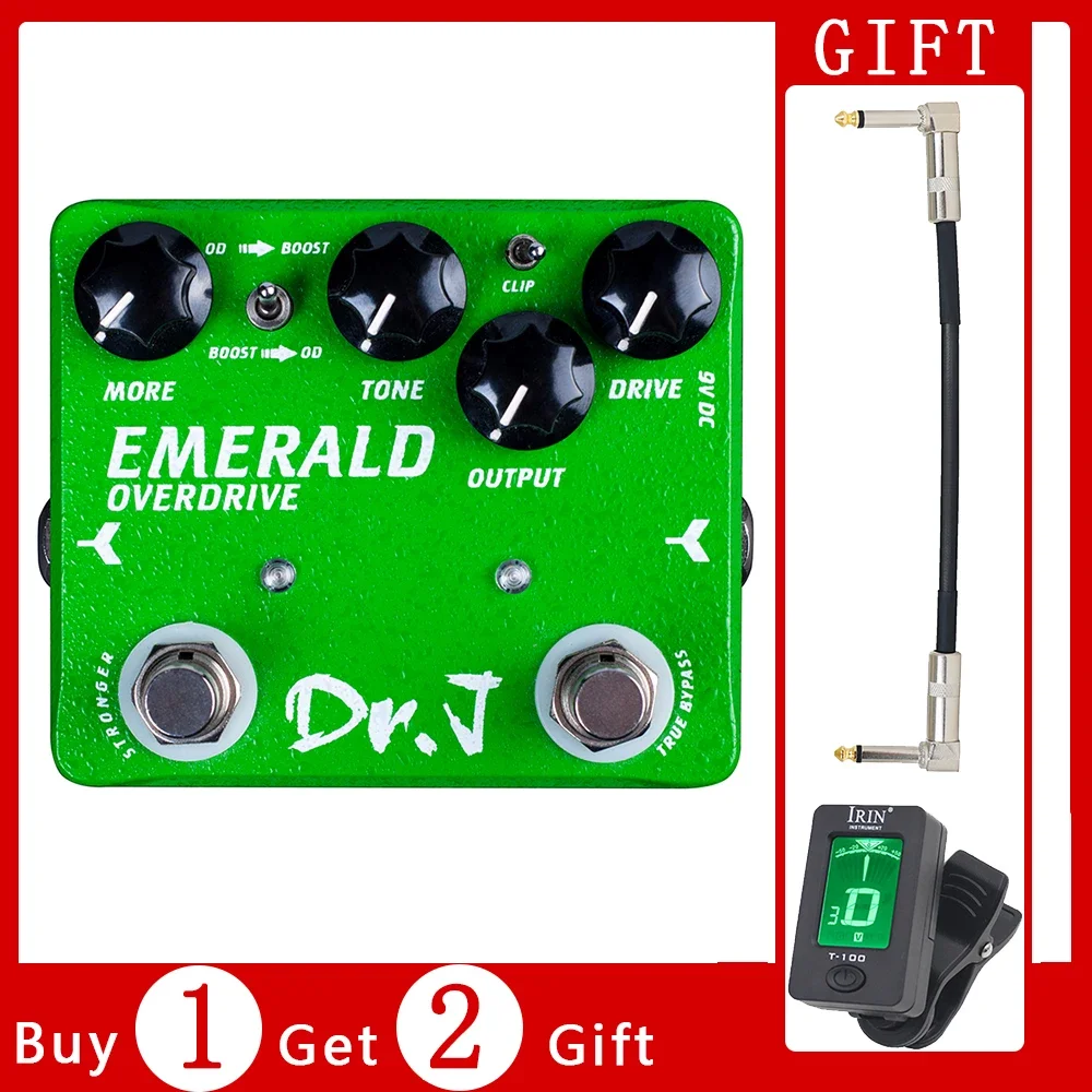 

D60 EMERALD Overdrive Effects Pedal Mosfet Diode Clipping 15dB Boost True Bypass Electric Guitar Pedal Guitar Parts Accessories