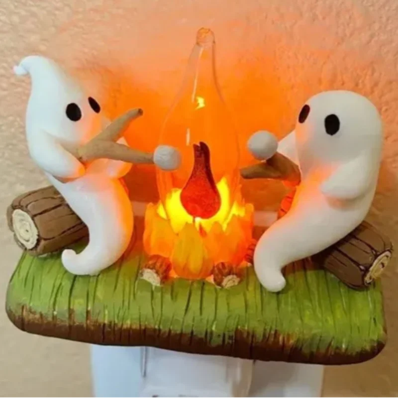 

Ghost Campfire Flickering Halloween Night Light 3d Led Small Campfire Light For Indoor Halloween Decorations
