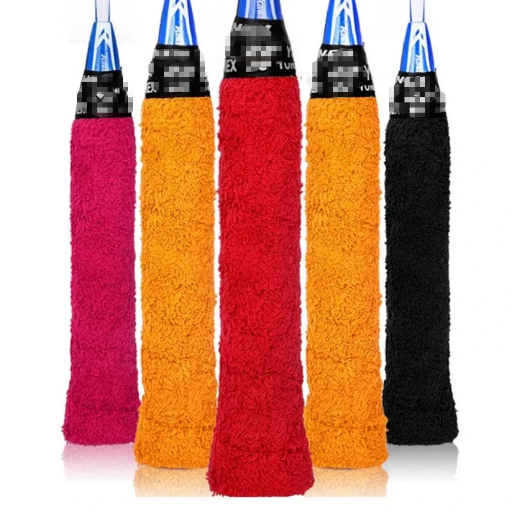 Pro Sweat-Absorbing Overgrips Cotton Towel Grip Tape for Tennis Badminton Rackets, Non-Slip Control Wrap Per Pack