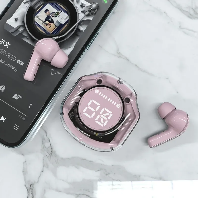 new T8  Tws Bluetooth Earbuds Transparent with LED Digital D