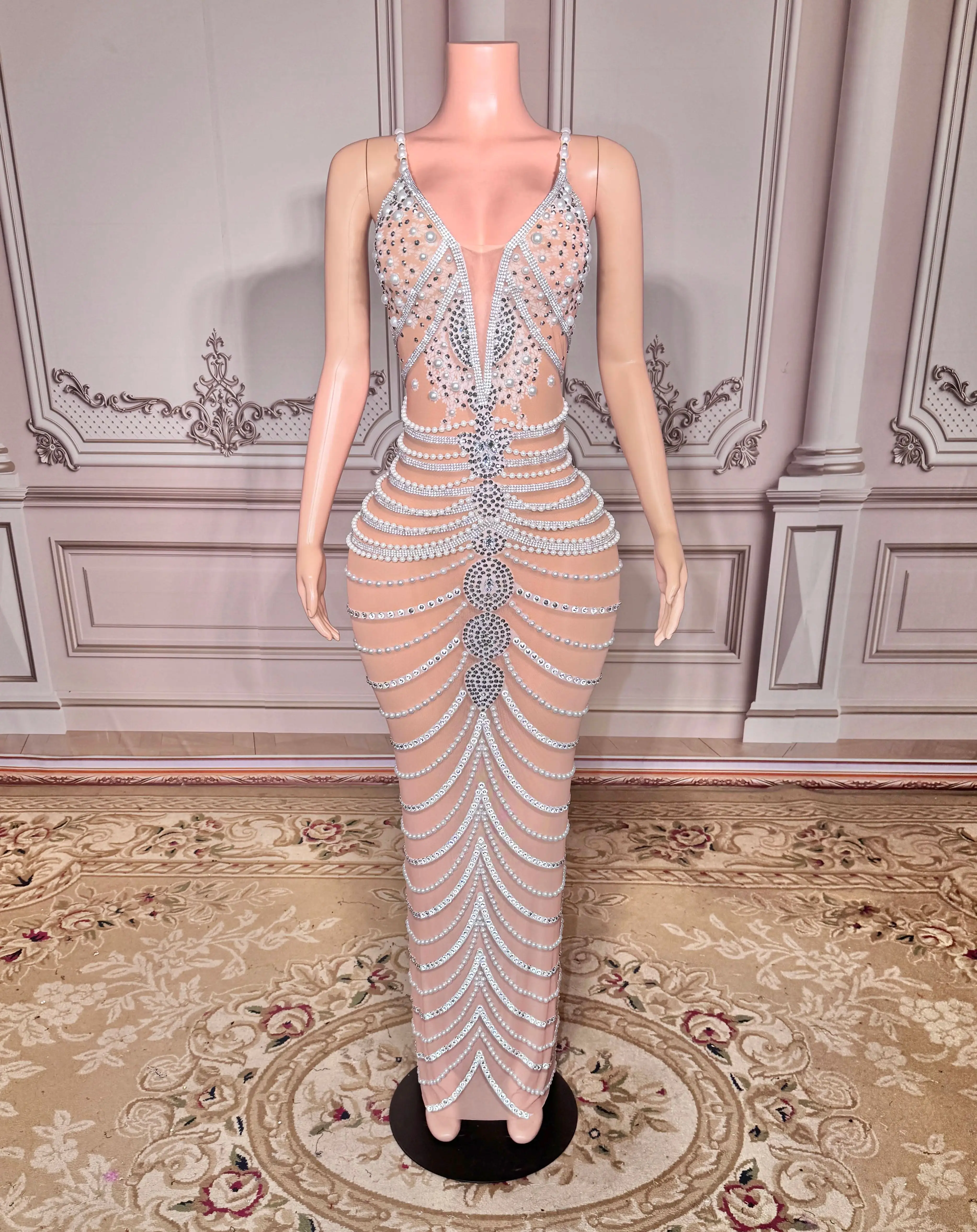 

ZD Hot Selling Products 2025 Party Evening Dress Luxury Wedding Dress Sleeveless Sexy Clothes With Rhinestones
