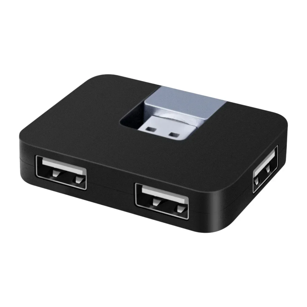 Anmck Hub Usb 4 port, pemisah antarmuka USB 2.0 stasiun Dok dapat diputar untuk Laptop PC komputer Macbook Air USB Hub