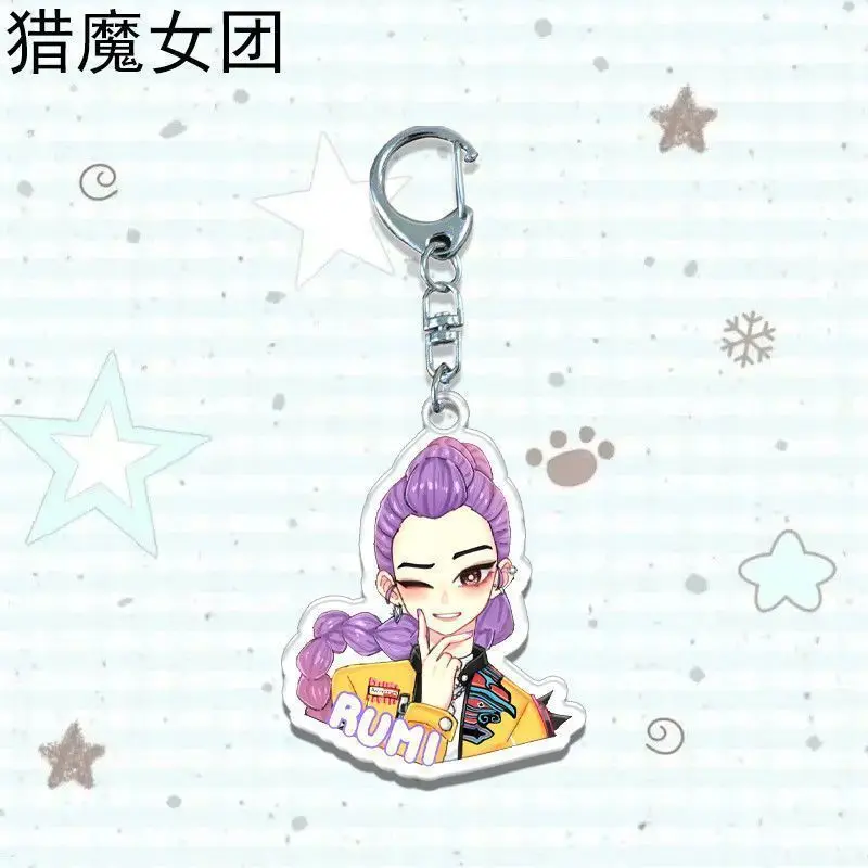 

Demon Hunters Kpop Rumi Mira Zoey Keychain Cosplay Saja Boys Jinu Baby Group Idol Props Anime Gift Jewelry Halloween Accessories