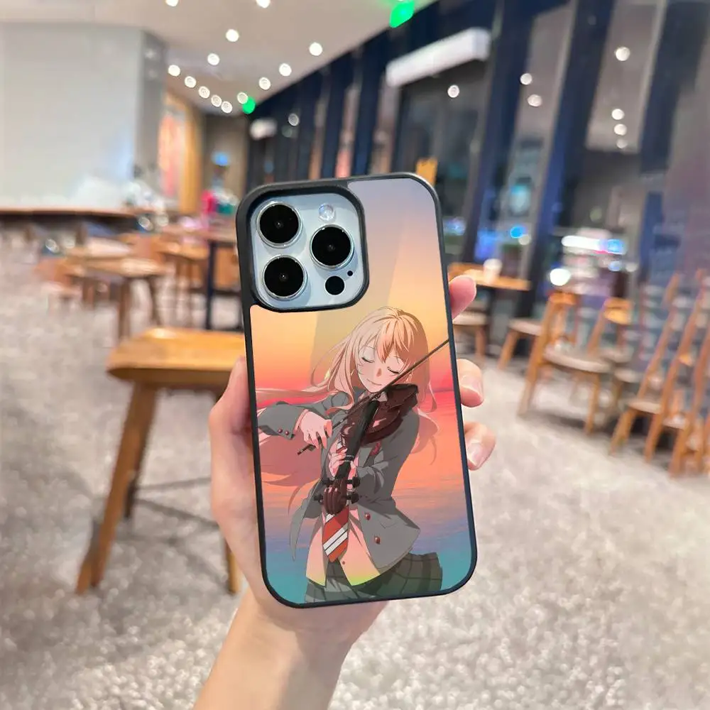 Capa de telefone em quadrinhos Y-Your L-lie IN APRIL para iPhone 17,16,15,14,13,Pro,Max,Plus, magnética para carregamento sem fio Magsafe