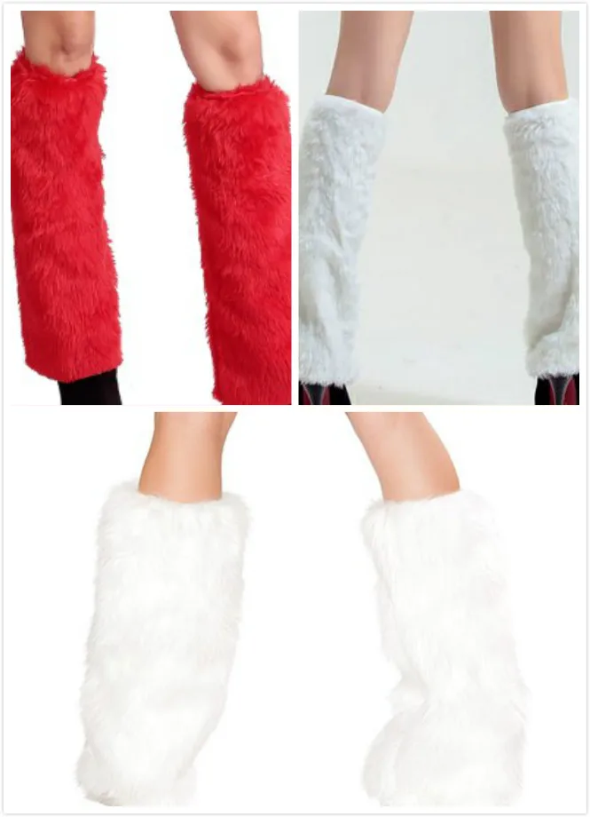 أغطية قدم من فراء Cisas للهالوين باللون الأحمر والأبيض طويلة ort Cisas Accories ملابس نسائية عرقية للمسرح