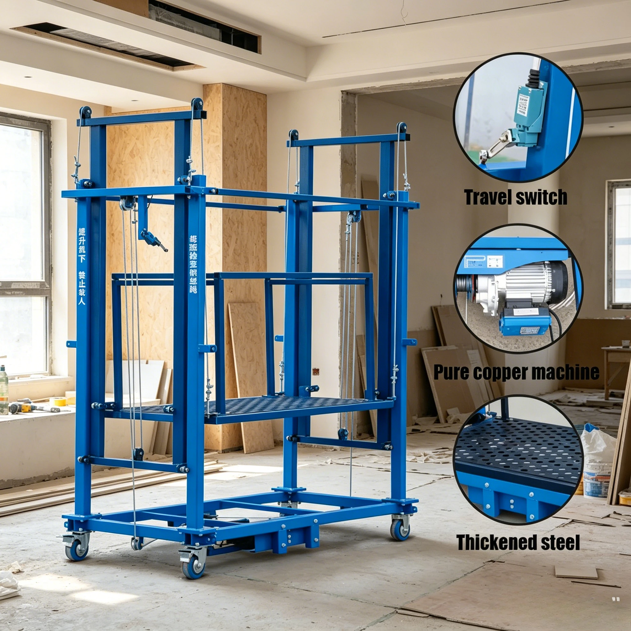 500kg 2-8M Scaffolding Lift Scaffolding Electric for Paint the Wall Scaffolding for Construction Mobile Construction Ladder Lift