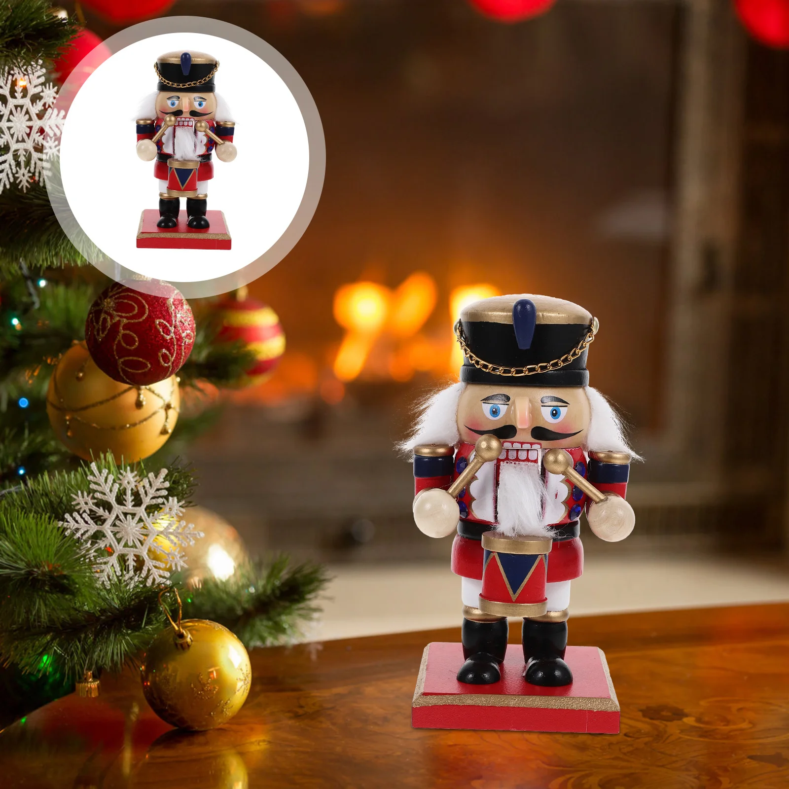 

1pc Christmas Nutcracker Wooden Figure Holiday Decor Xmas Ornament Desktop Statues Home Decoration Nutcrackers