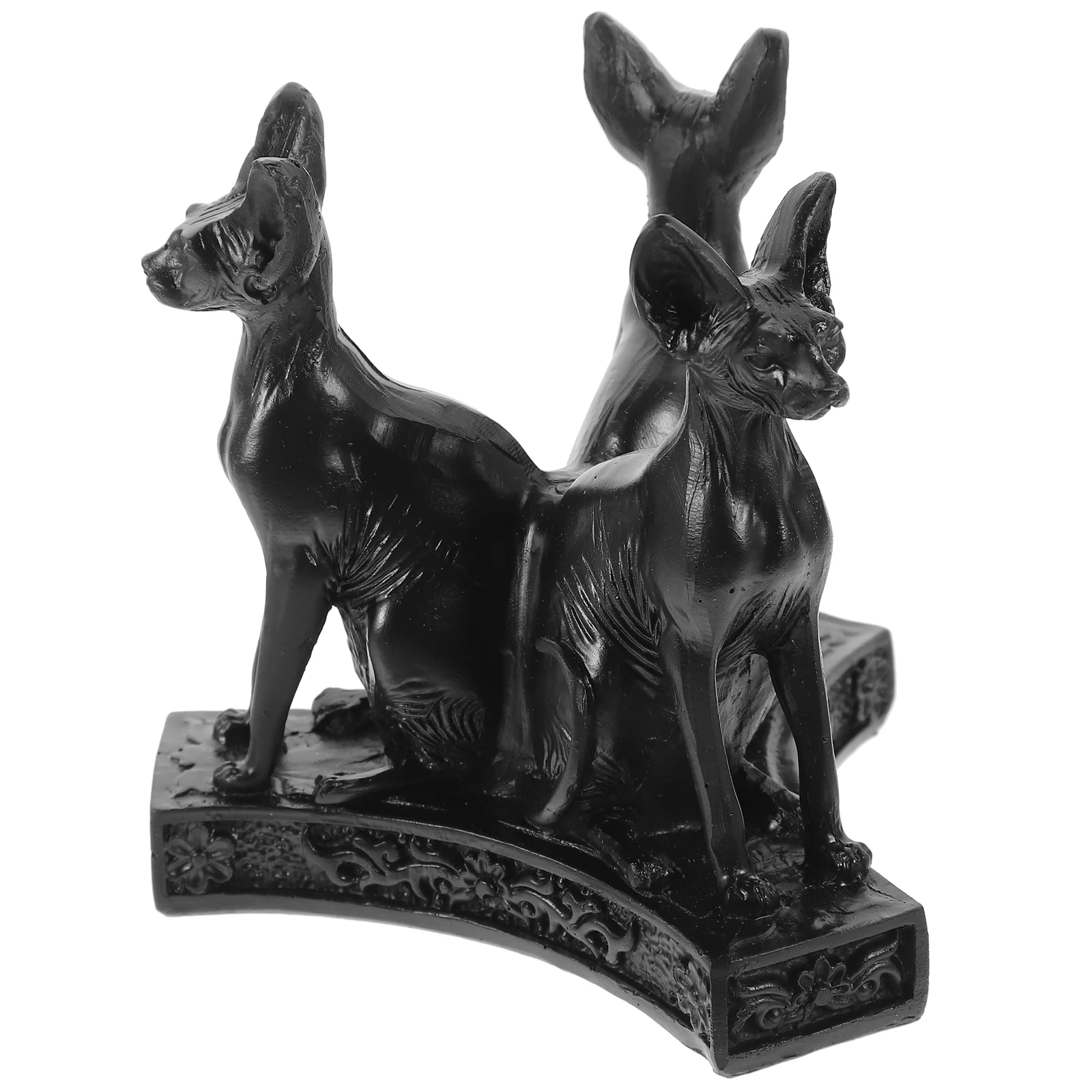 

Resin Crafts Cat Goddess Statue s Black Crystal Ball Base Display Holder 4 8cm Bastet nament Gift Idea Desktop Decor