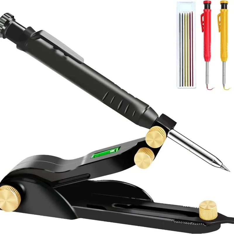 

Multifunctional Graffiti Tool with Deep Hole Pencil Scribing Tool Woodworking Line Measurement Shaping Compass