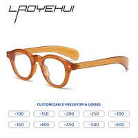 Gafas de lectura redondas Anti-Blu-Ray, montura de gafas para mujer, monturas ópticas Retro, montura de gafas naranja para hombre