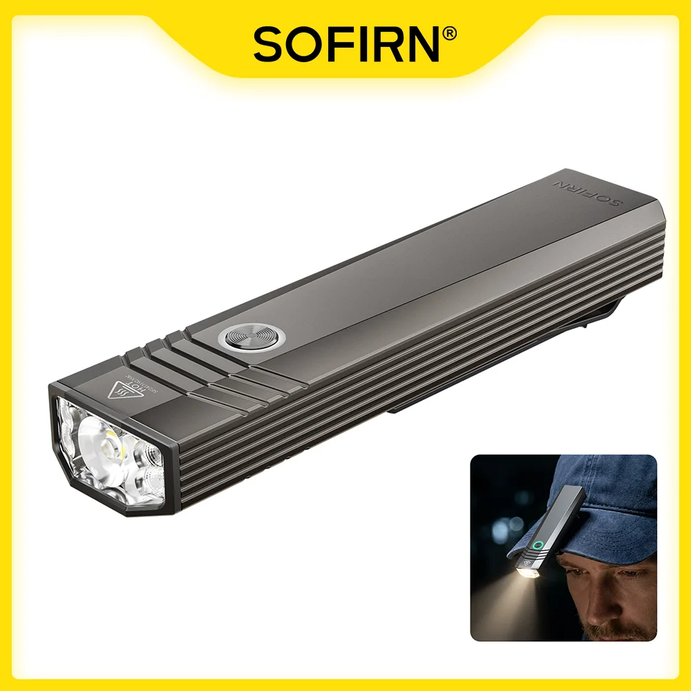 SOFIRN ST1 Pocket Flashlight with Clip 1500lm 226m USB C Rechargeable Lamp 2100mah IPX7 Waterproof Light for Camping&Fishing