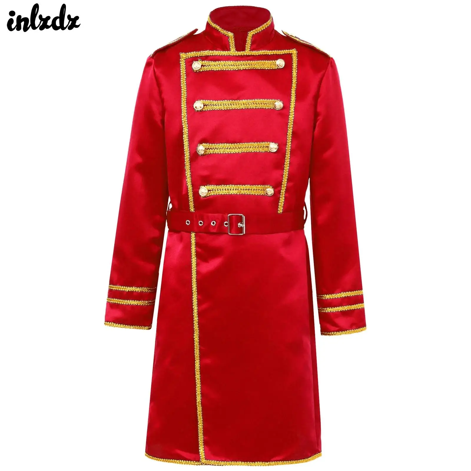 

Средневековый барабанщик на Хэллоуин для мальчиков, Королевская гвардия, рыцарь, принц, король, карнавальный костюм, длинная куртка эпохи Возрождения, верхняя одежда с поясом