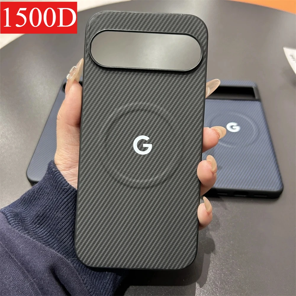 حافظة هاتف مغناطيسية من ألياف الكربون Sle 1500D لهاتف Google Pixel10 9 Pro XL 9A 8A غطاء حماية مقاوم للصدمات للشحن اللاسلكي #1