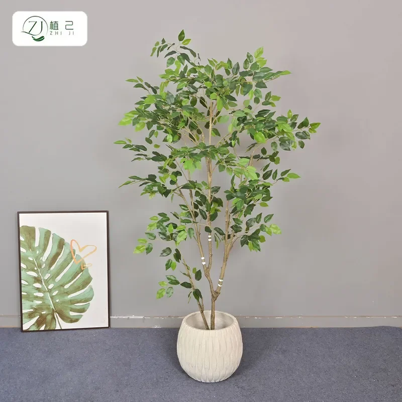Simulation Green Plant Mini Banyan Tree Indoor Living Room Large Floor to Ceiling Potted Plant Ornament Photography Props