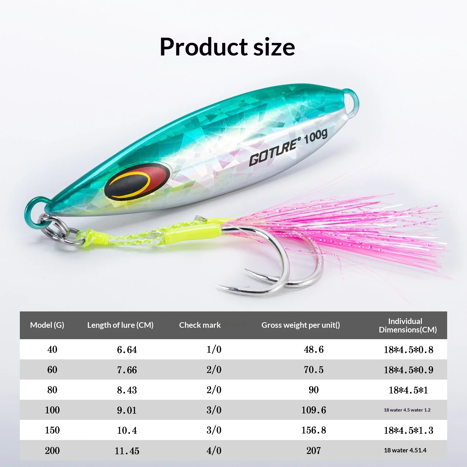 Goture señuelo de jigging lento doble anzuelo UV para lubina y atún - imagen 3