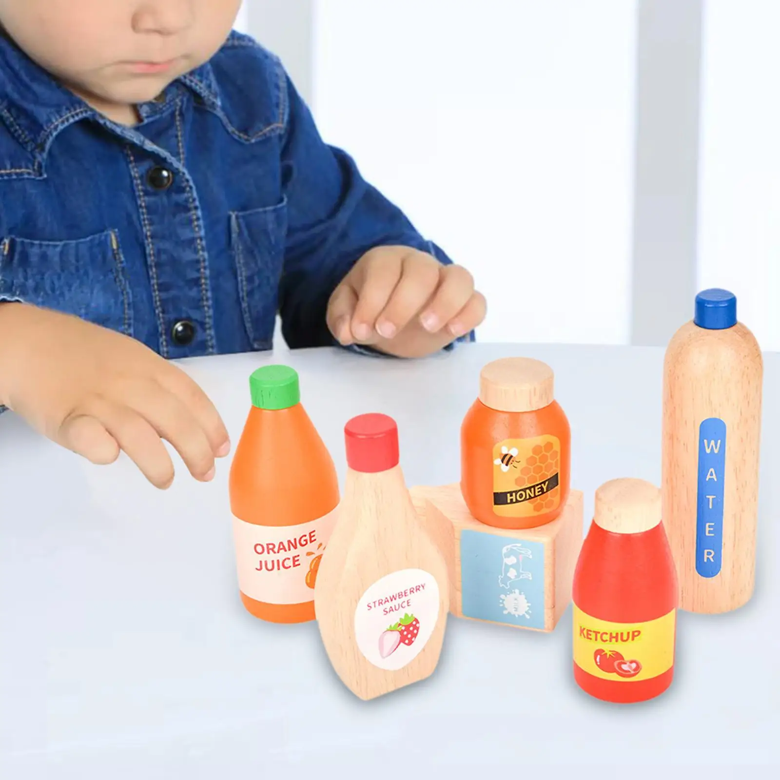 木製食品遊びおもちゃドリンクセットごっこ遊び男の子女の子パーティーの記念品