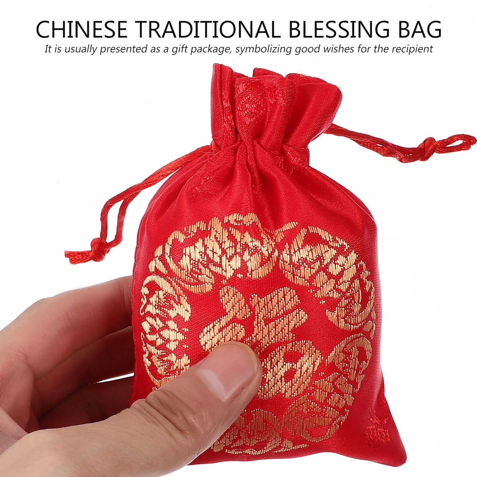 20 Pcs Lucky Bag Gift New Year Candy Money Storage Bags Jewelry Pouches for Presents Drawstring Big Sundries Packing