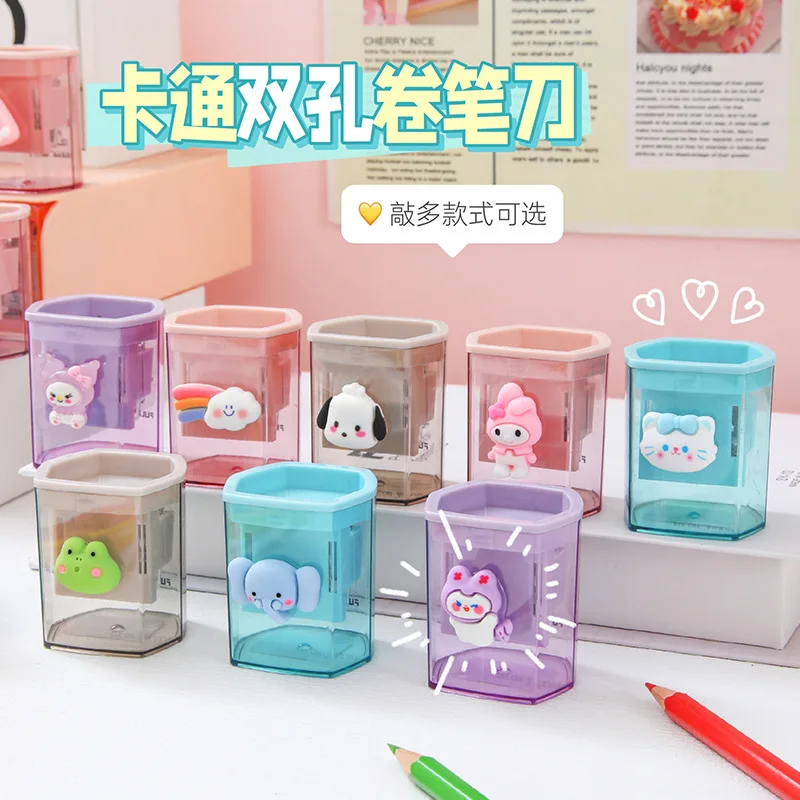 Sanrio Pencil Sharpener Anime Cinnamoroll Kuromi My Melody Portable School Supplies Simple Primary Stationery for Toddlers