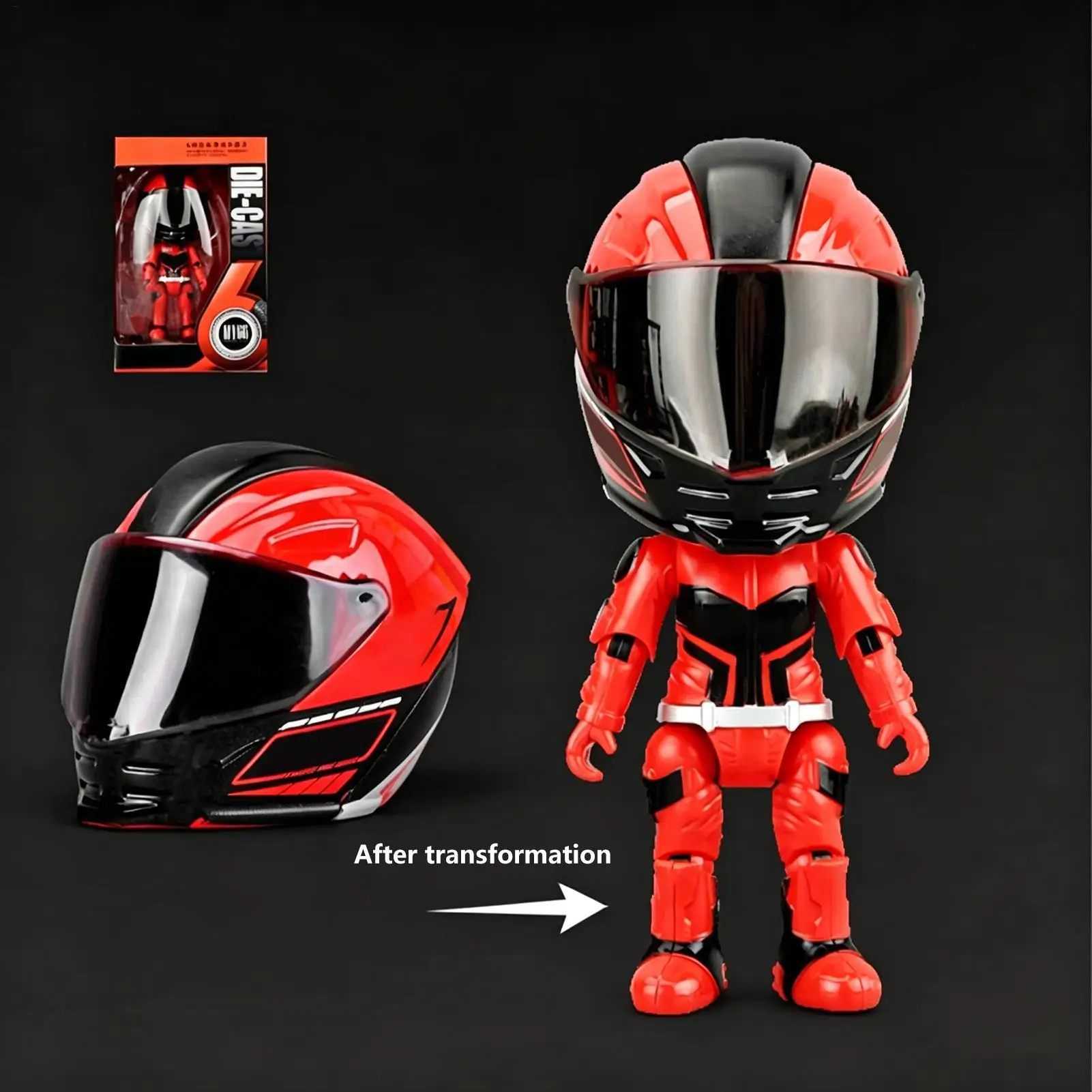 Motorcycle Rider Realistic Transforming Doll Realistic Motorcycle Helmet Articulated Doll Toy Jointed Model Collectible Toy