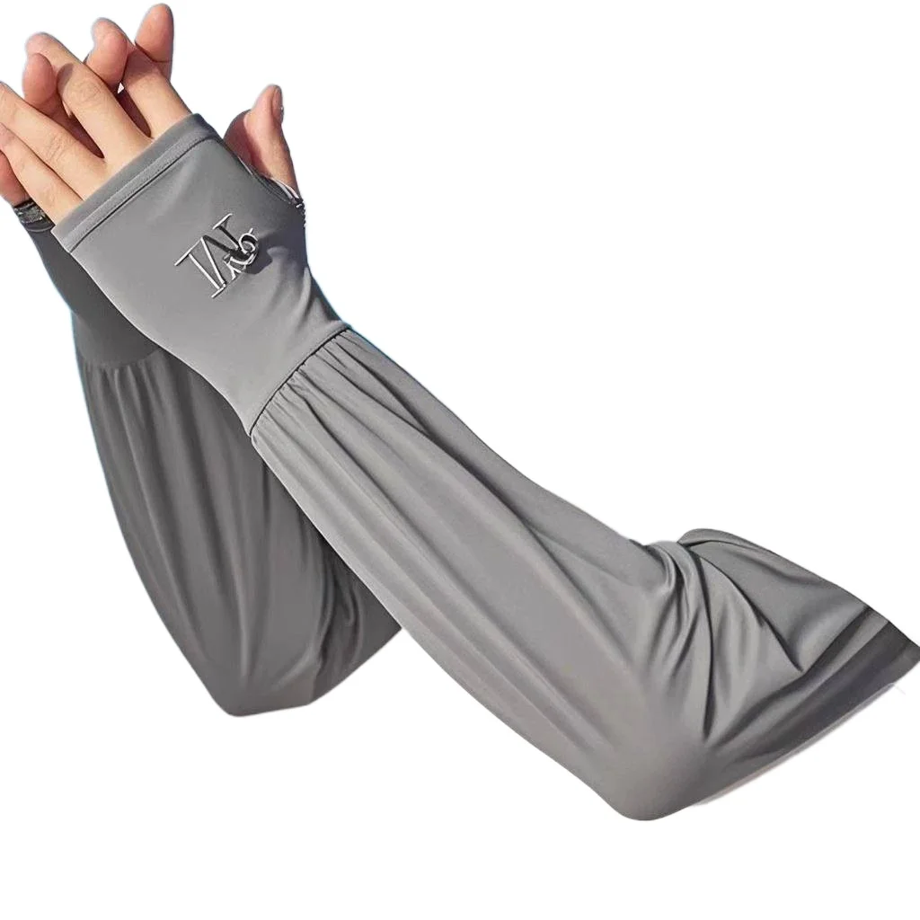 Men's ice silk lengthened and widened ice sleeves summer large size loose sunscreen UV protection  arm sleeves