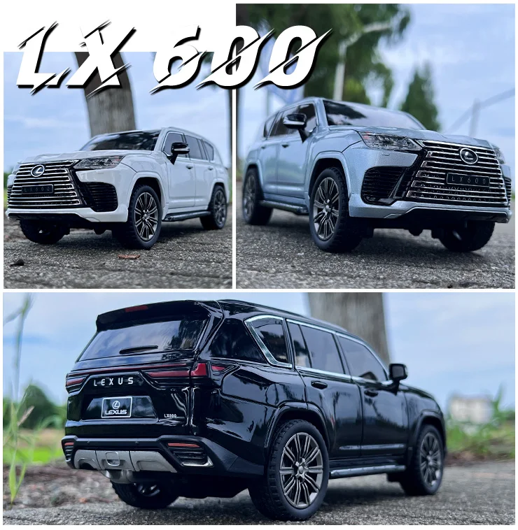 LX 600 SUV Diecast 1:24 Luxus LX 600 NEUE Diecast Legierung Auto Modell Sound Licht Zurückziehen Spielzeug Sammlerstücke Geburtstag geschenk