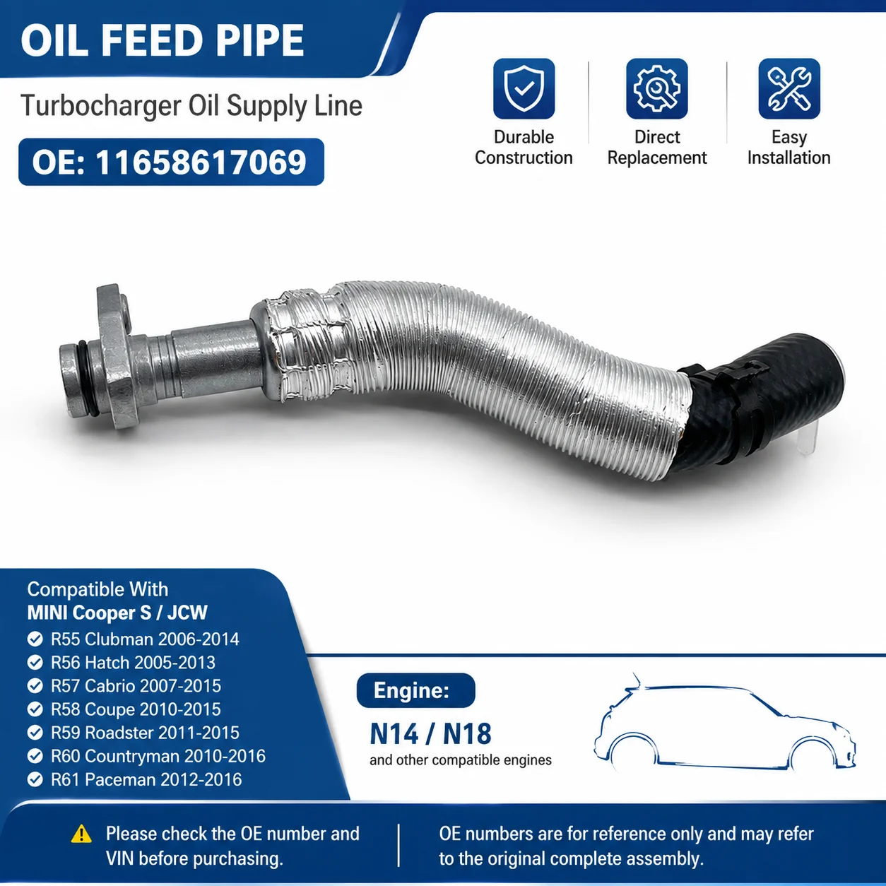 11658617069 Auto Part for BMW Cabrio R57 LCI Cabrio R57 LCI Coop S JCW N18 Countryman R60 Countryman R60 Cooper S Coup R58 Coup