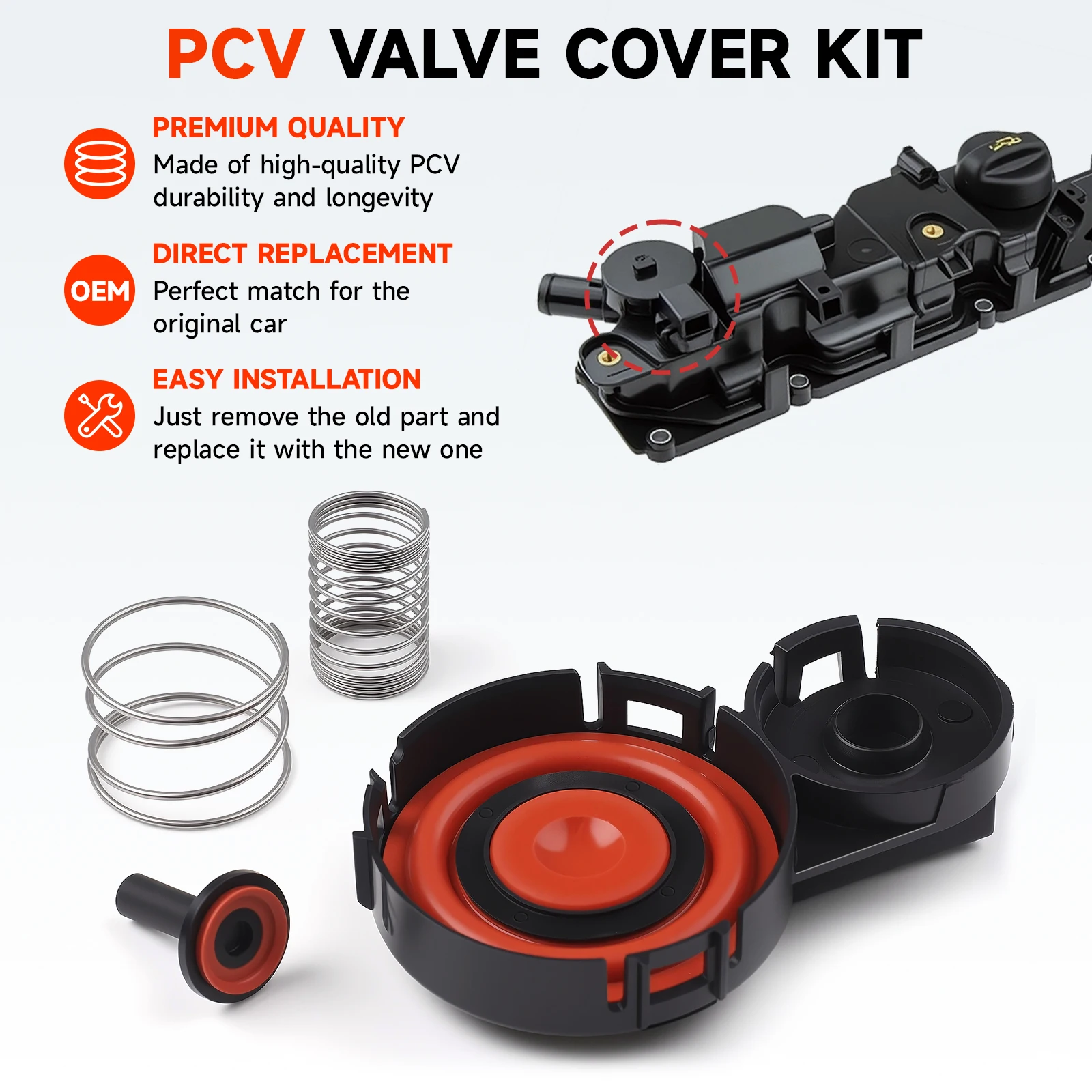0248.S0 0248S0 para Peugeot Citroen Volvo Ford 1.6Hdi 8V motor de coche PCV Kit de reparación de tapa de válvula tapa de válvula con membrana 9688939180