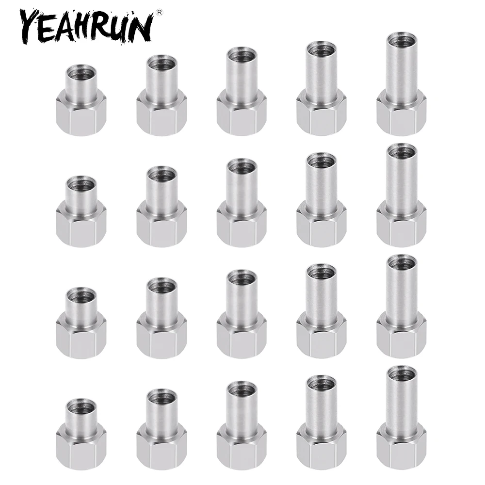 YEAHRUN 4Pcs Stainless Steel Extended 2/3/4/5/6mm Wheel Hex Adapter for TRX-4M 1/18 RC Car Upgrade Parts