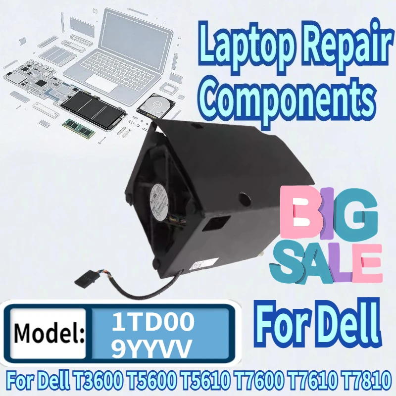 95% New Workstation Cooling CPU Heatsink Fan 1TD00 9YYVV 01TD00 09YYVV For Dell T3600 T5600 T5610 T7600 T7610 T7810