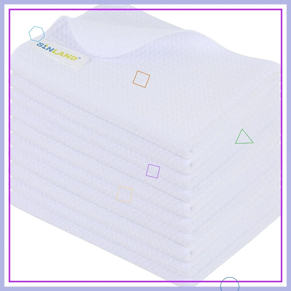 

Fast Drying Waffle Weave Kitchen Towels, Polyester Dish Towels for Home Decor DIY 16x24 Inch 10 Pack White