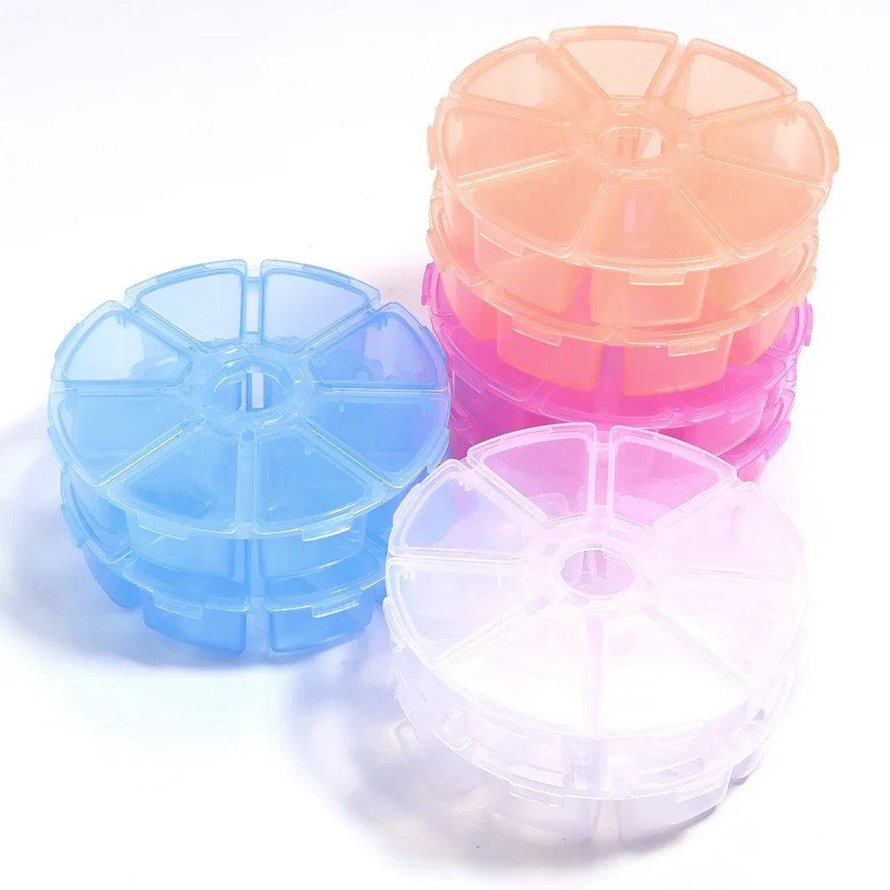 

Round Plastic Transparent Box Jewelry Beads Container Fishing Tools Accessories Box Small Items Sundries Organizer Case Tool