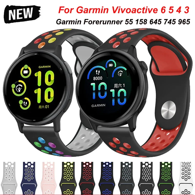 20mm 22mm Silikon Band Für Garmin Vivoactive 6 5 4 3 Venu 2 3 Sport Strap Für Garmin Forerunner 265 255 645 745 965 55 158 SQ 2