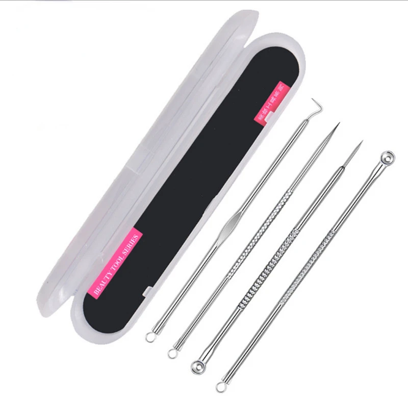 Dighealth 4PCS Stainless Steel Blackhead Remover Extraction Pimple Comedone Acne Extractor Whitehead Blemish Popper Kit