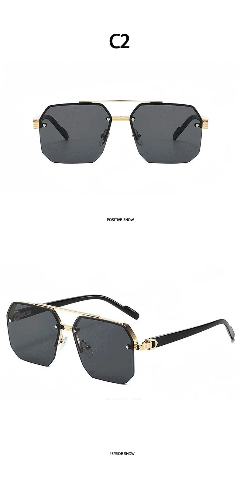2026 Neue Sonnenbrille für Damen und Herren, Modische Vielseitige UV400-Sonnenbrille, Hochwertige Halbrahmen-Sonnenbrille, Unisex mit Doppelbalken-Design – Detail 8