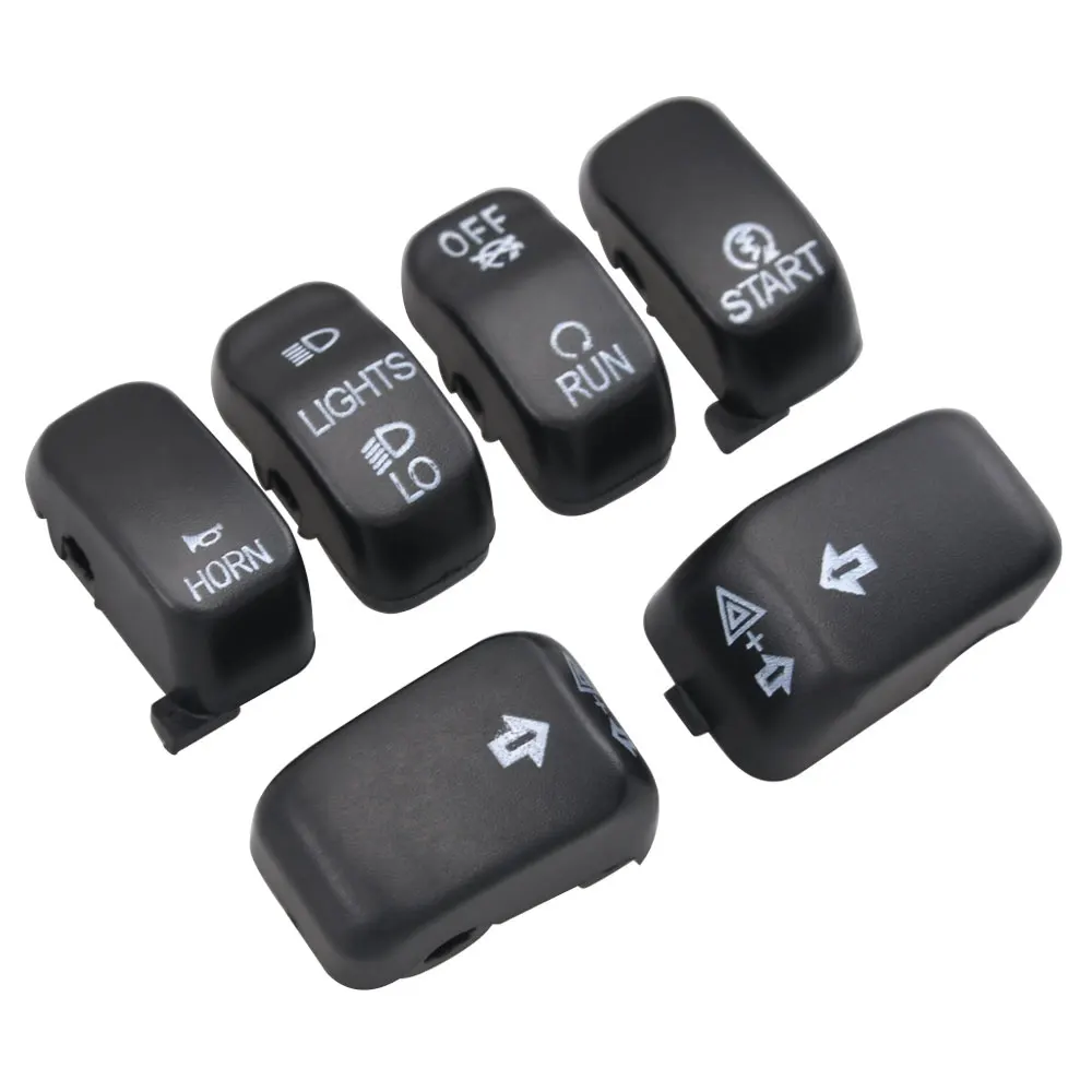 Motorcycle Accessories Chrome/Black 6PCS Handlebar Switch Caps Buttons Covers ABS Fit For Harley Sportster 883 XL883 2004-2008