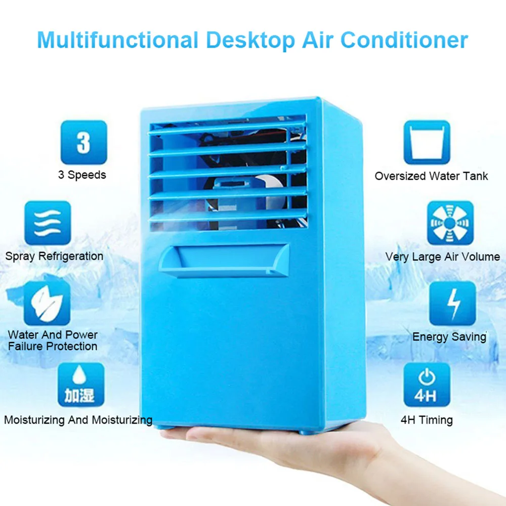 Вентилятор для кондиционера, персональный воздухоохладитель, очиститель и увлажнитель воздуха, портативный USB-вентилятор для дома и офиса